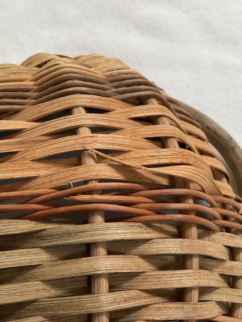 Vintage Wicker Basket Grapevine Handles Rustic Farmhouse Cottage Decor